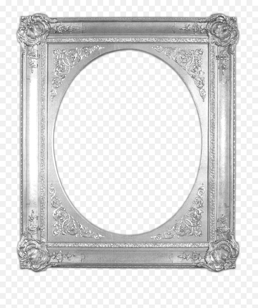 Download Hd Silver Rectangle Oval Middle - Edelweiss Png Digital Picture Frames Emoji,Silver Border Png