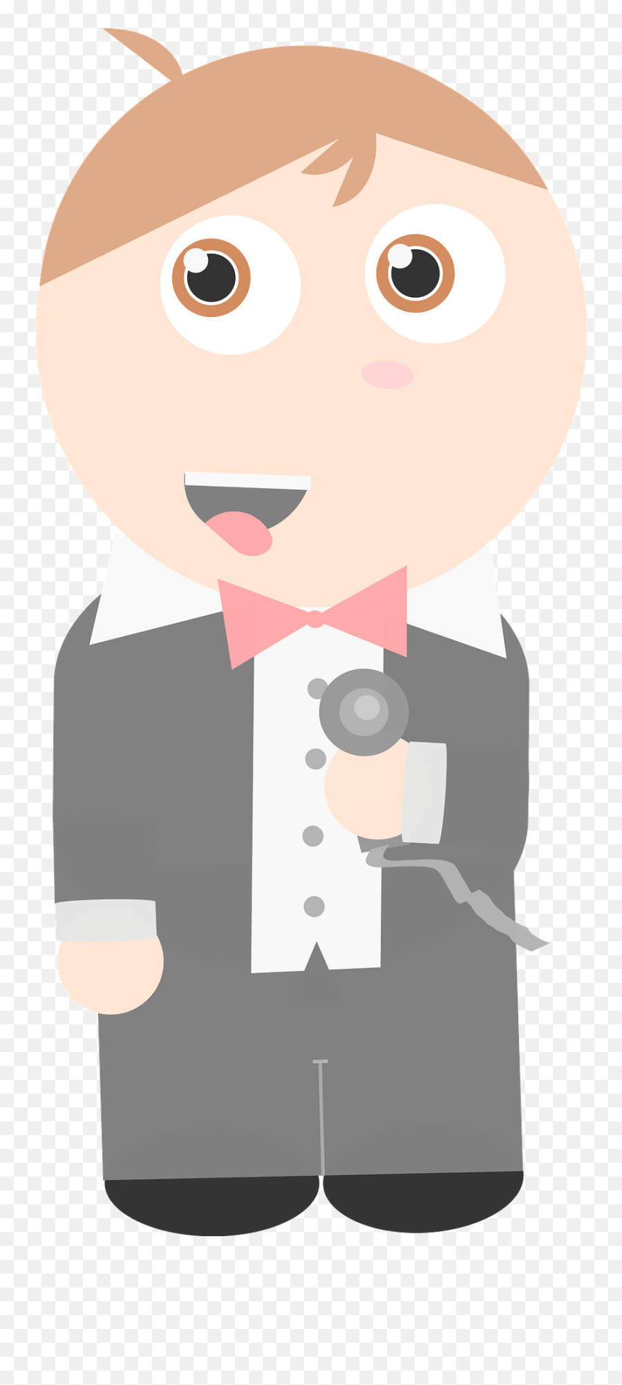 Singer In A Tux At The Microphone Clipart Free Download - Fictional Character Emoji,Singer Clipart