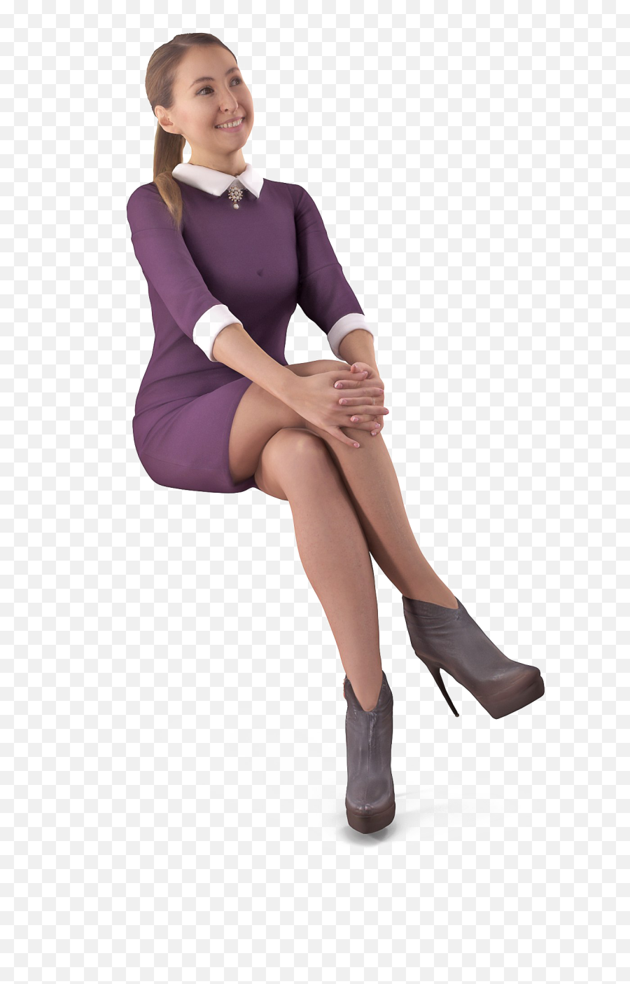 Sitting Woman Transparent Background - 3d Model Of Sitting Woman Emoji,Woman Transparent Background