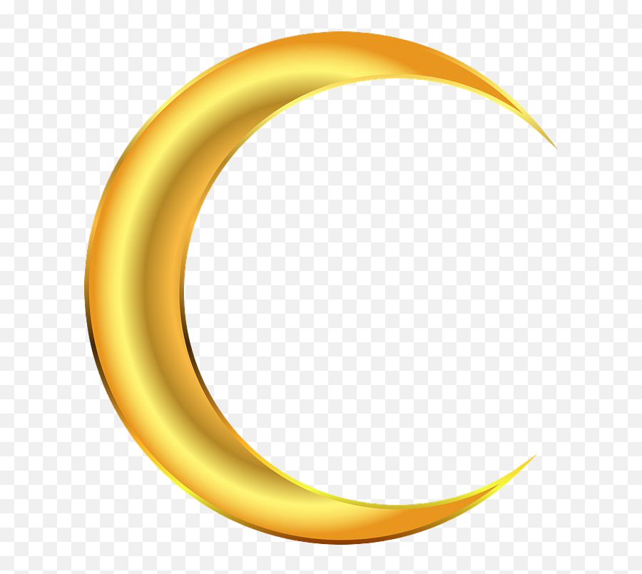 Evening Clipart Yellow Moon - Half Moon Gold Png Transparent Emoji,Half Circle Clipart