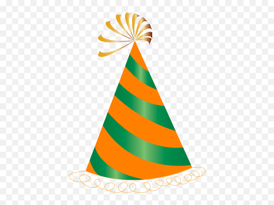 Orange And Green Party Hat Clip Art At - Green Orange Party Hat Emoji,Party Hat Clipart