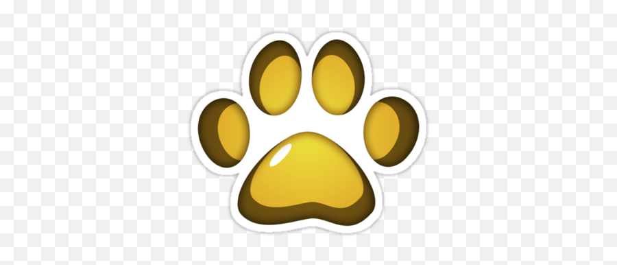 Yellow Paw Print - Clipart Best Emoji,Tiger Paw Print Clipart