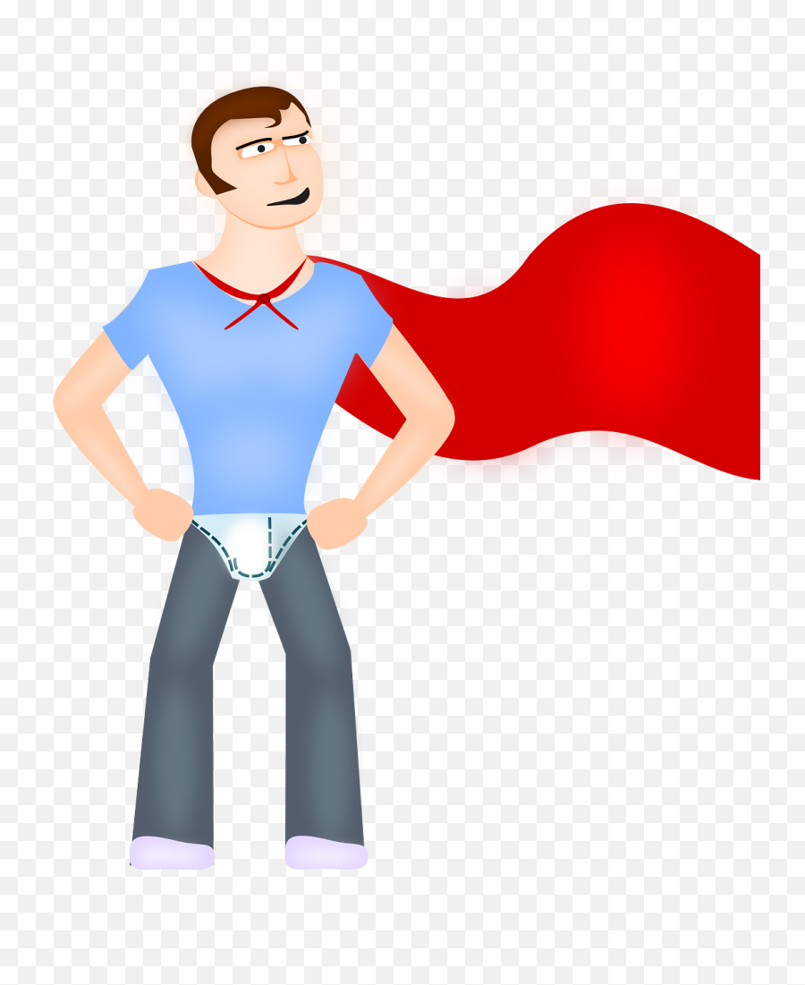 Man Underpants Hero - Free Vector Graphic On Pixabay Emoji,Superman Cape Png
