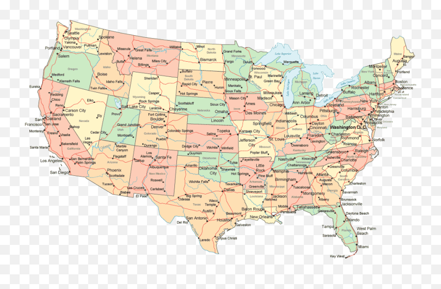 Map Of Continental United States - Lower 48 States Emoji,United States Map Transparent