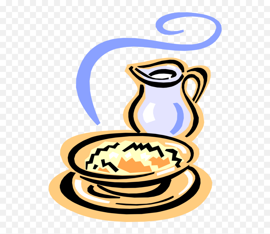 Vector Illustration Of Hot Breakfast Porridge Cereal Clipart - Jug Emoji,Cereal Clipart