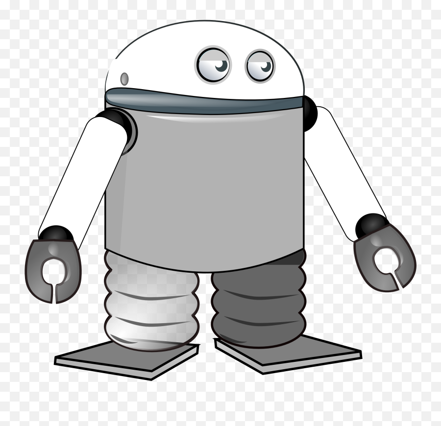 Droid Black White Line Art 555px - Cartoon Robot Emoji,Robot Clipart