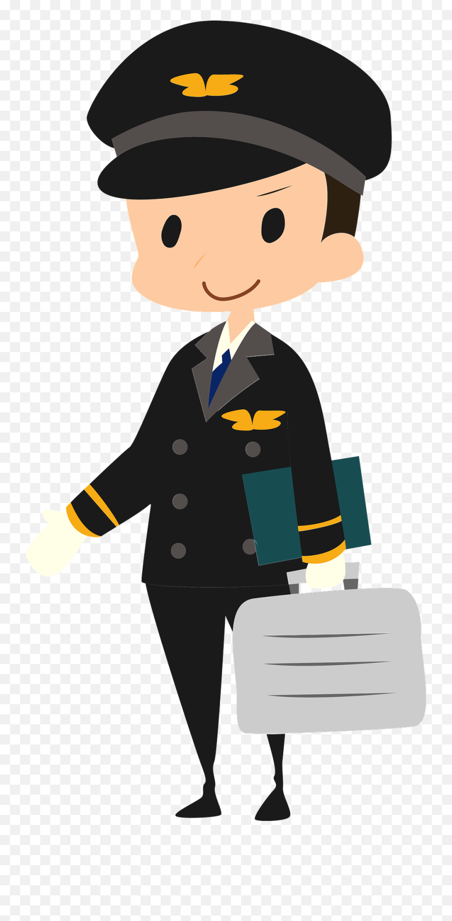 Pilot Man Clipart - Flight Attendant Man Clipart Png Emoji,Pilot Clipart