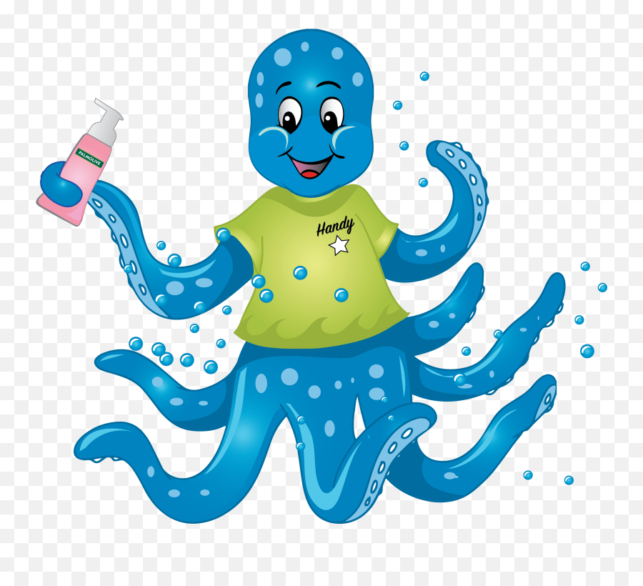 Easy Hand Washing Poster Making Clipart - Full Size Clipart Handy Octopus Emoji,Hand Washing Clipart