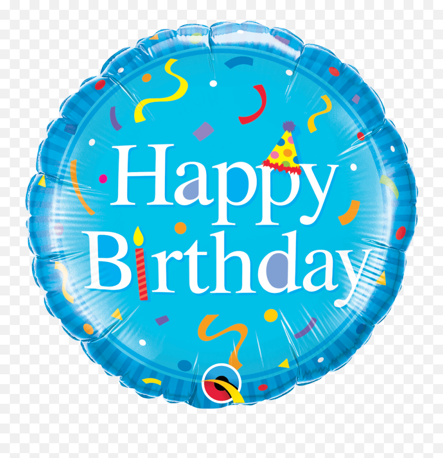 Qualatex Happy Birthday Foil Balloons - Novocomtop Transparent Blue Birthday Balloons Emoji,Happy Birthday Balloons Clipart