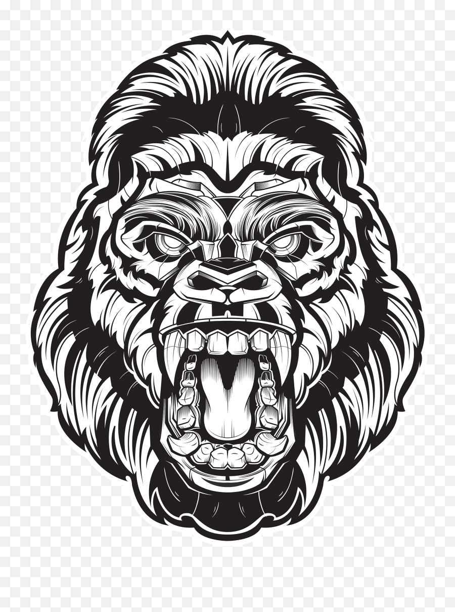 Angry Gorilla Face Png Clipart - Full Size Clipart 1831469 Emoji,Angry Faces Clipart