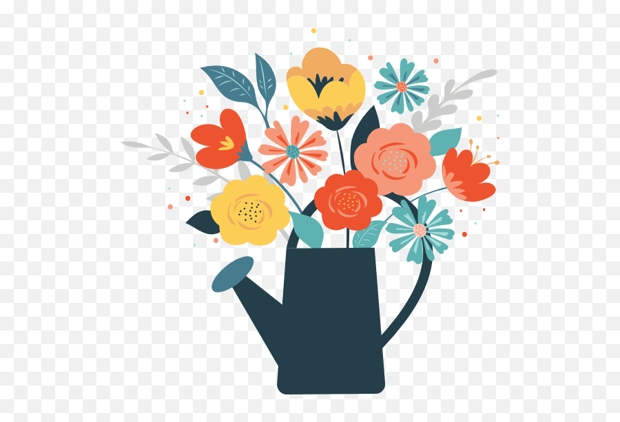 Watering Can Bouquet Graphic - Flower Bouquet Clip Art Spring Clipart Watering Can Emoji,Can Clipart