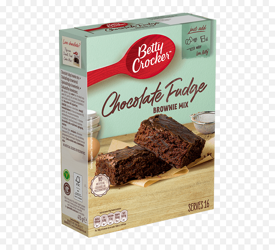 Chocolate Fudge Brownie Mix Baking Mixes Betty Crocker Uk Emoji,Brownies Png