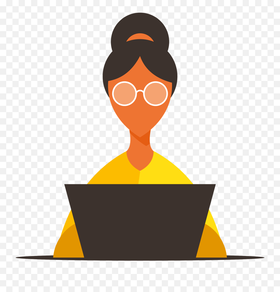 Woman Working - Someone Using Laptop Clipart Emoji,Laptop Clipart