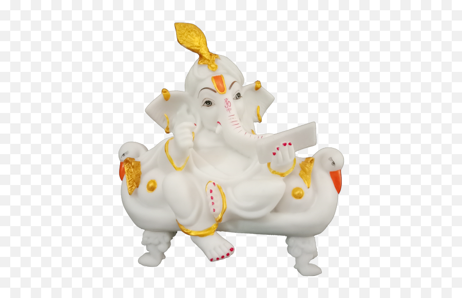 White Pan India Marble Ganesha Statue Cut N Curve Id Emoji,Marbles Clipart