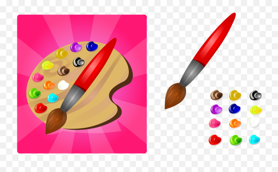 Paint Palette - Palette De Couleurs Peinture Transparent Clip Art Emoji,Paint Palette Clipart