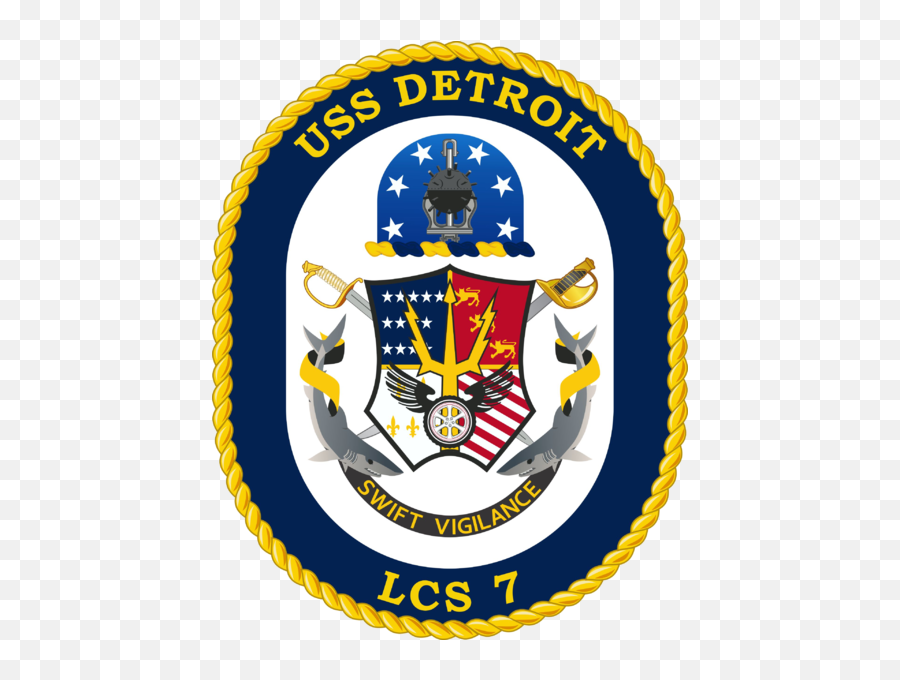 Coat Of Arms Crest Of The Littoral Combat Ship Uss Detroit - Uss Detroit Crest Emoji,Us Navy Logo