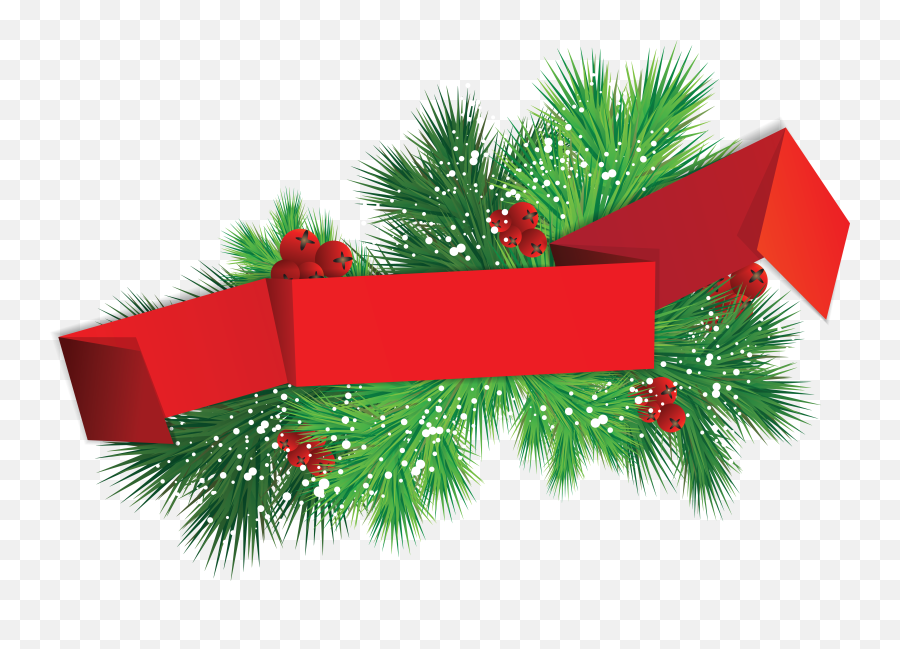 Christmas Tree Banner Clip Art - Christmas Png Download Christmas Banner Png Transparent Emoji,Christmas Banner Clipart