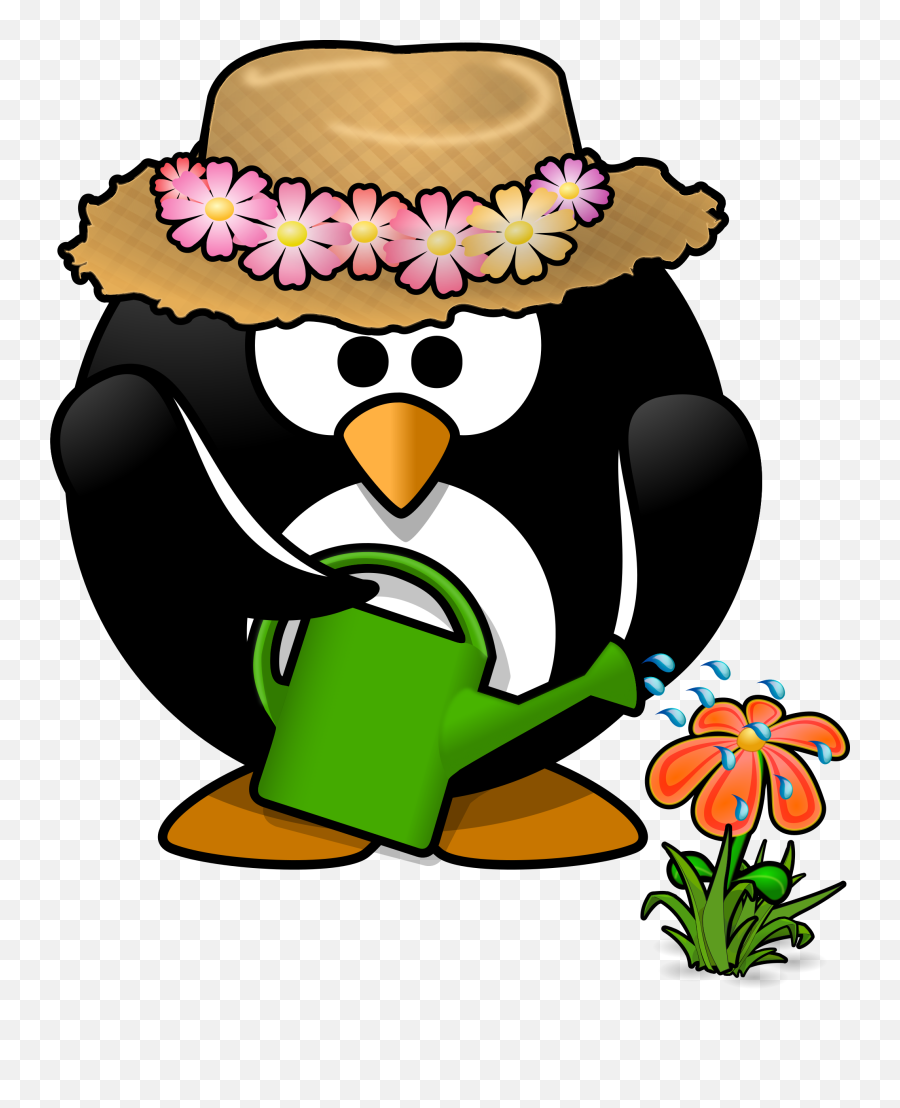 Penguin Clipart Spring Penguin Spring - Penguin Gardener Clipart Emoji,Penguin Clipart