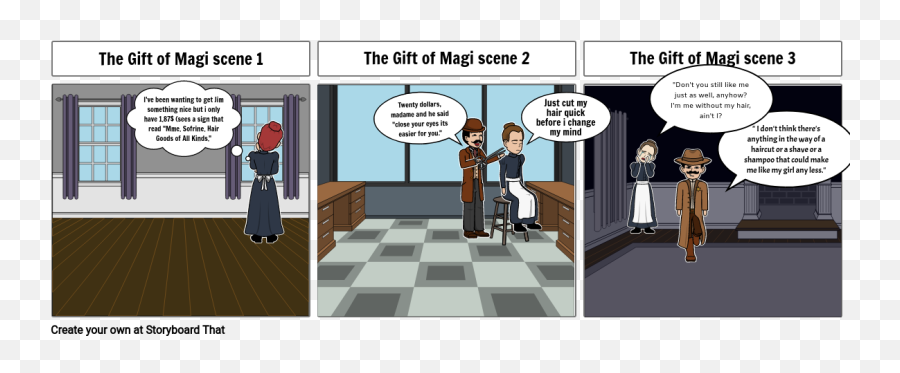 The Gift Of Magi Storyboard By 43e705f5 - Sharing Emoji,Haircut Clipart