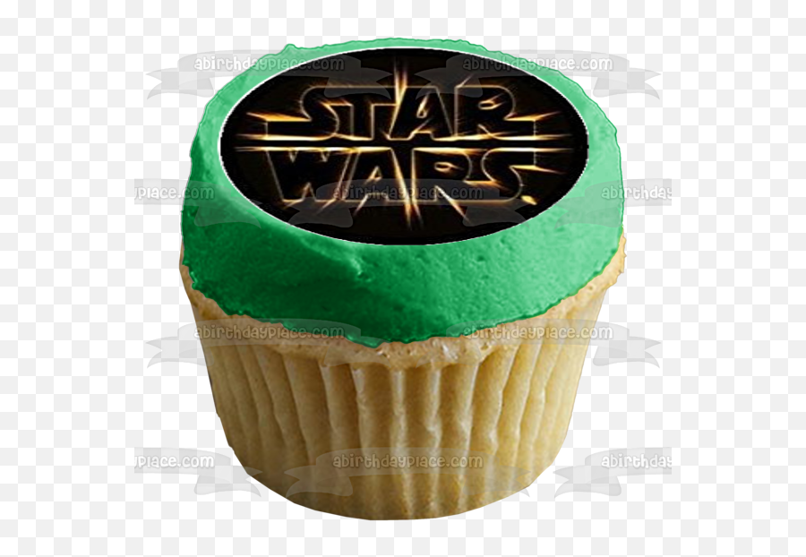 Star Wars Logo Yoda Luke Skywalker Darth Vader Edible Cupcake Topper Images Abpid03213 - Baking Cup Emoji,Star Wars Logo Transparent