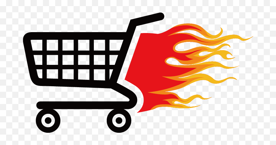 Flame Shopping Cart Icon Free Hq Image - Transparent Background Shopping Cart Logo Png Emoji,Cart Icon Png