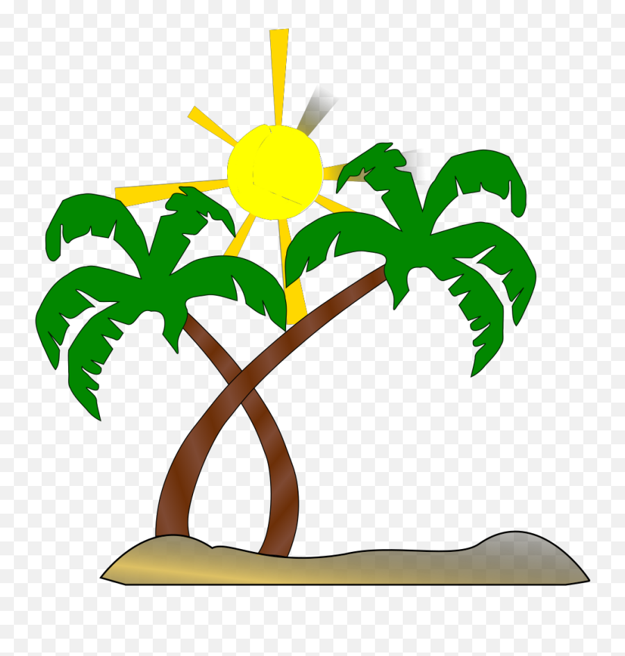 Palm Tree Beach Clipart - Beach Clip Art Emoji,Beach Clipart