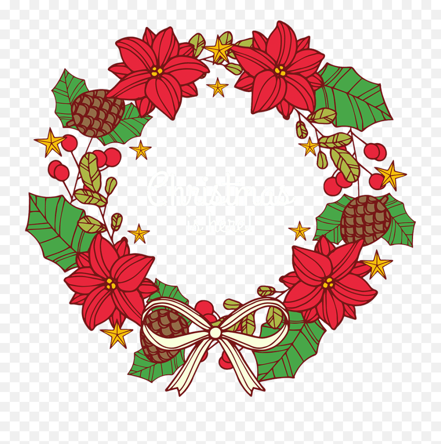 Free U0026 Cute Christmas Wreath Clipart For Your Holiday Emoji,Christmas Flower Clipart