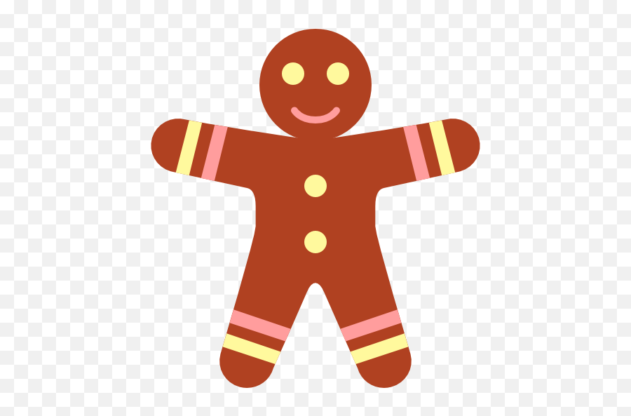 Simple Christmas Gingerbread Man Icon Clipart Image Iconbug - Christmas Simple Clipart Emoji,Gingerbread Clipart