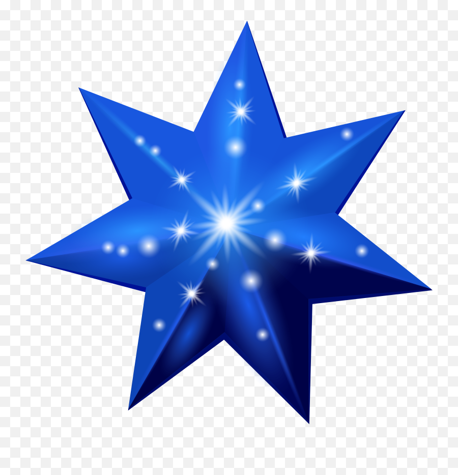 Blue Star Deco Transparent Png Clip Art 835367 - Png Images Red Christmas Star Clip Art Emoji,Star Transparent Background
