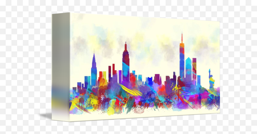Download New York City Skyline Watercolor Print By Mary Emoji,Nyc Skyline Silhouette Png