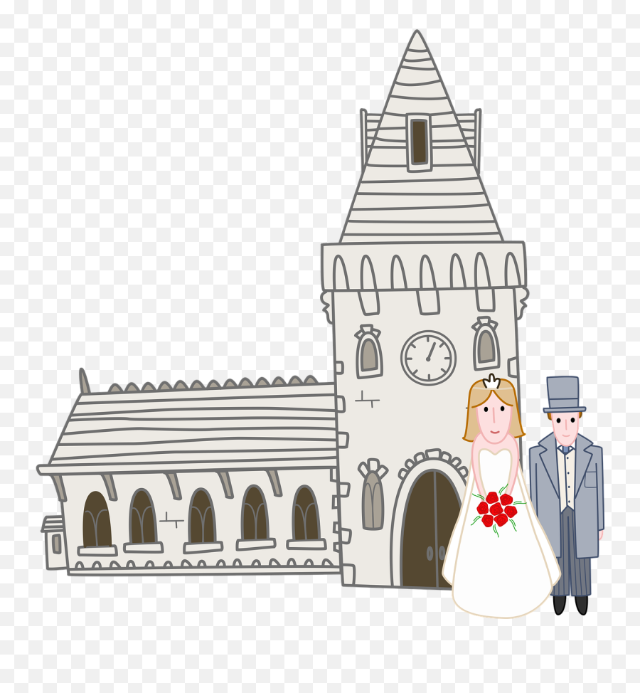 Library Of Fairytale Wedding Image Download Png Files - Church Wedding Couple Clipart Emoji,Marriage Clipart