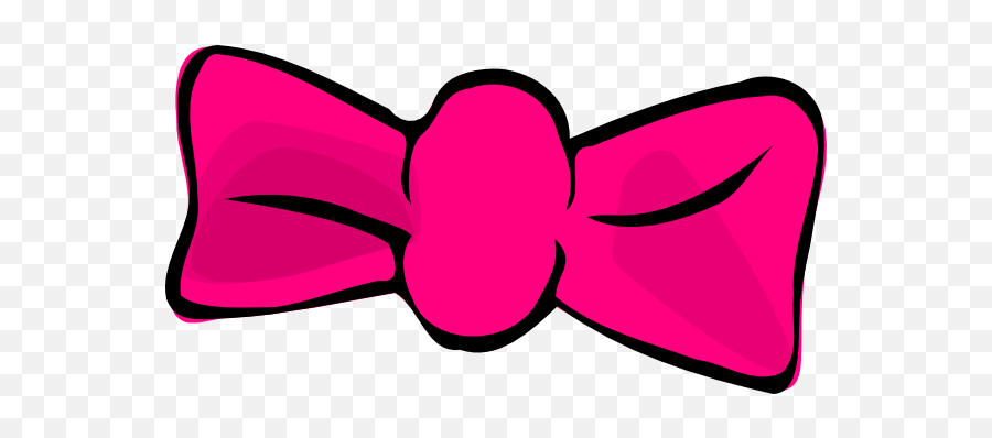 Pink Hair Bow Clip Art At Clker - Pink Ribbon Cartoon Png Emoji,Hair Bow Clipart