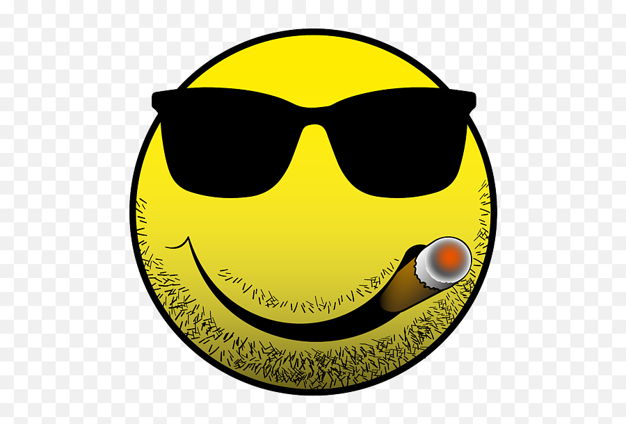 Smile Emoji Smoking Cigar T - Shirt Cigar Smoking Emoji,Smile Emoji Png