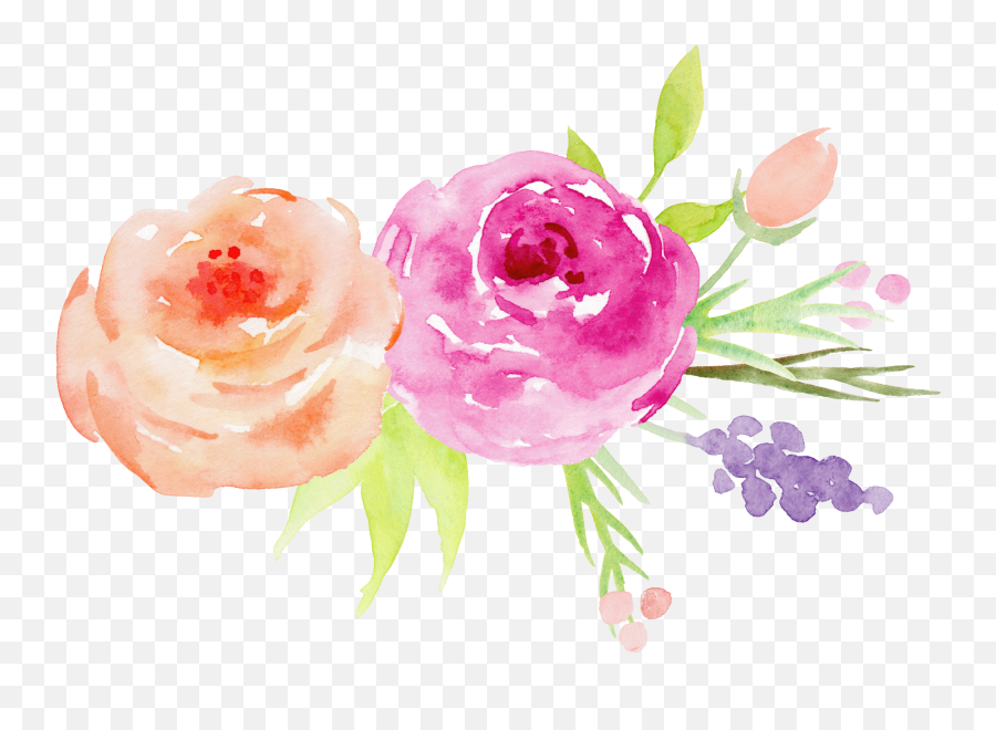 Flower Watercolor Png Picture 2229824 Flower Watercolor Png - Floral Pink Watercolor Png Emoji,Watercolor Png