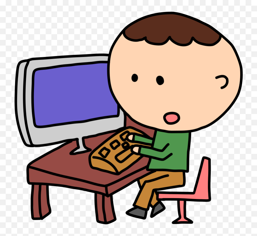 Clipart Of Children Watching A Computer - Student Computer Clip Art Emoji,Watching Clipart