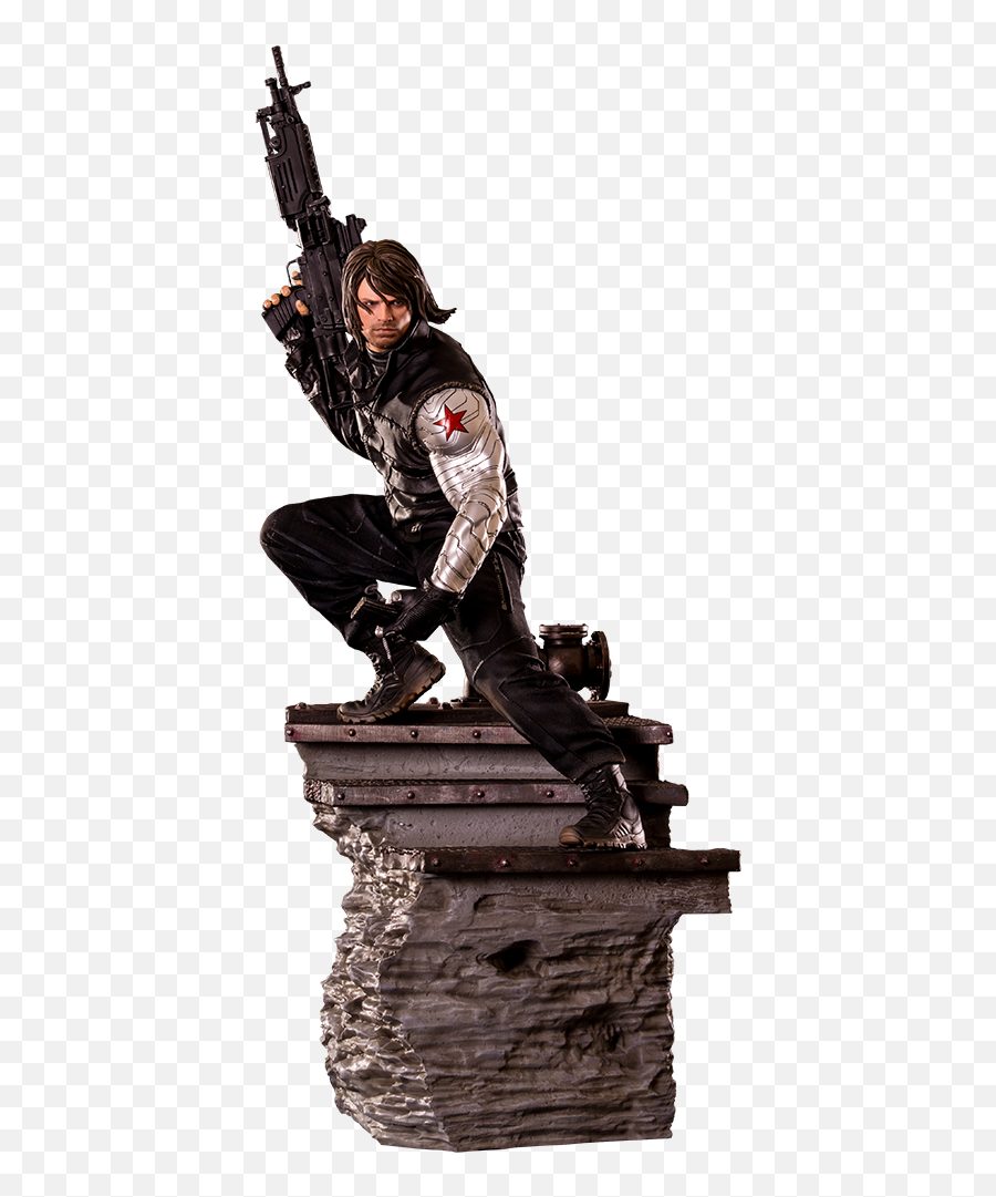 Marvel Winter Soldier Polystone Statue By Iron Studios - The Winter Soldier Statue Emoji,Bucky Barnes Png