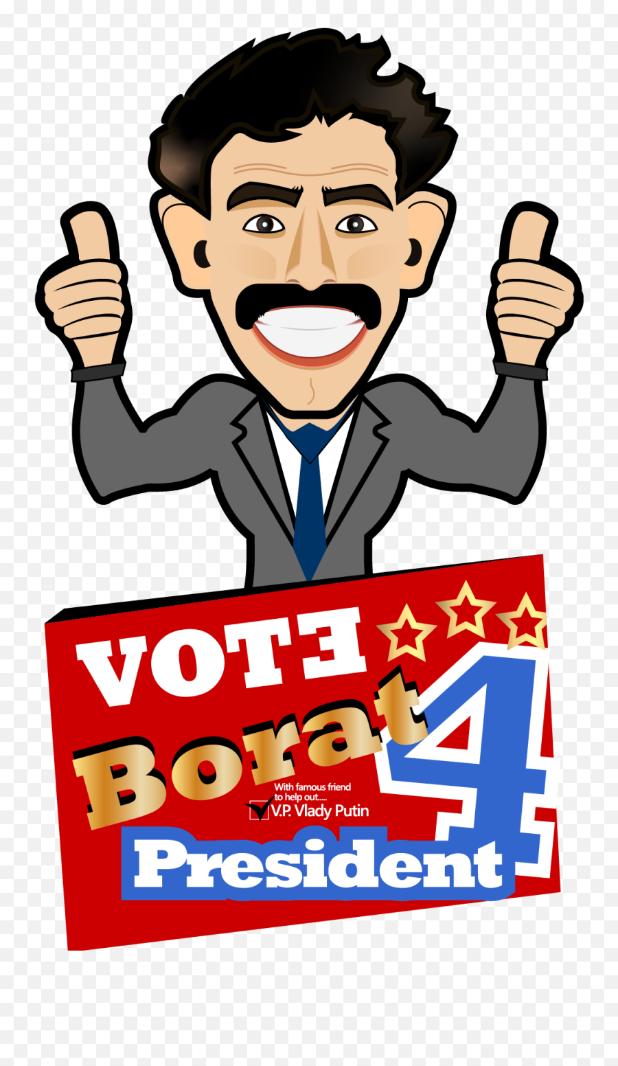 Free Borat Illustration Vector - Sign Language Emoji,Illustrator Clipart