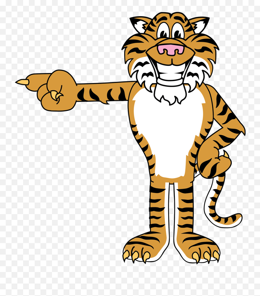 Tiger Mascot Pointing To The Left Emoji,Hallway Clipart
