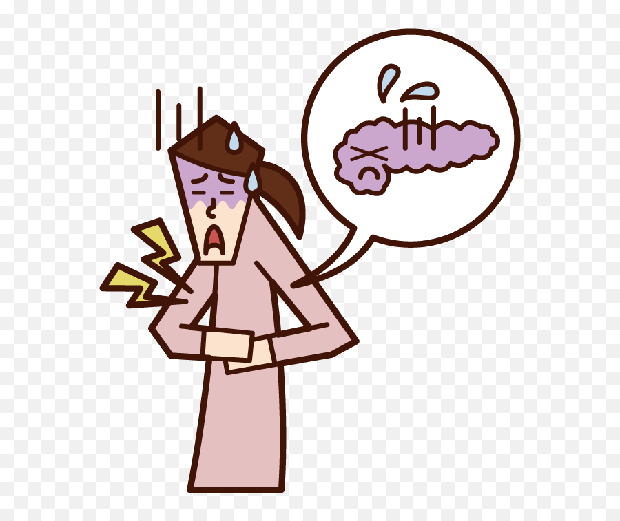 Illustration Of Pancreatitis Woman Free Illustration Emoji,Sneezing Clipart