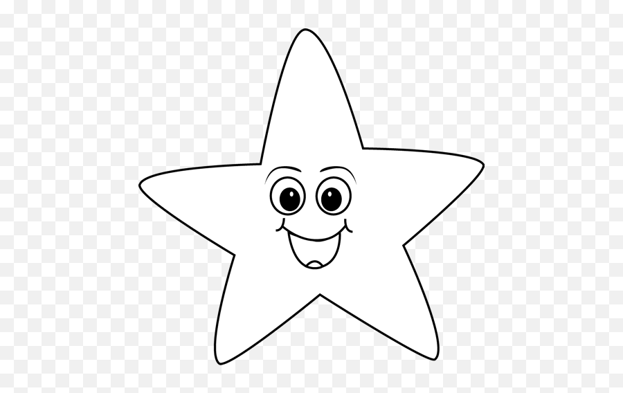 White Happy Face Star Clip Art - Black And White Star With Face Emoji,Star Clipart Black And White