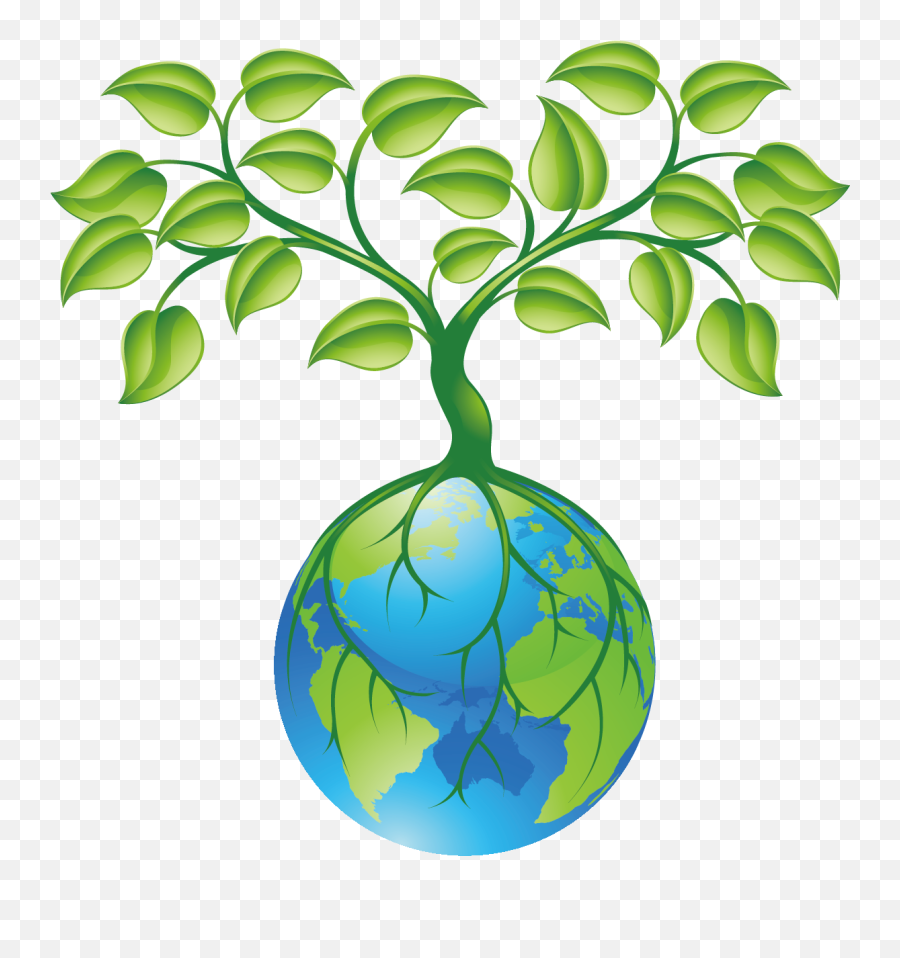 Root Plant Tree Clip Art - Vector Earth And Plants Png Emoji,Plant Clipart Png