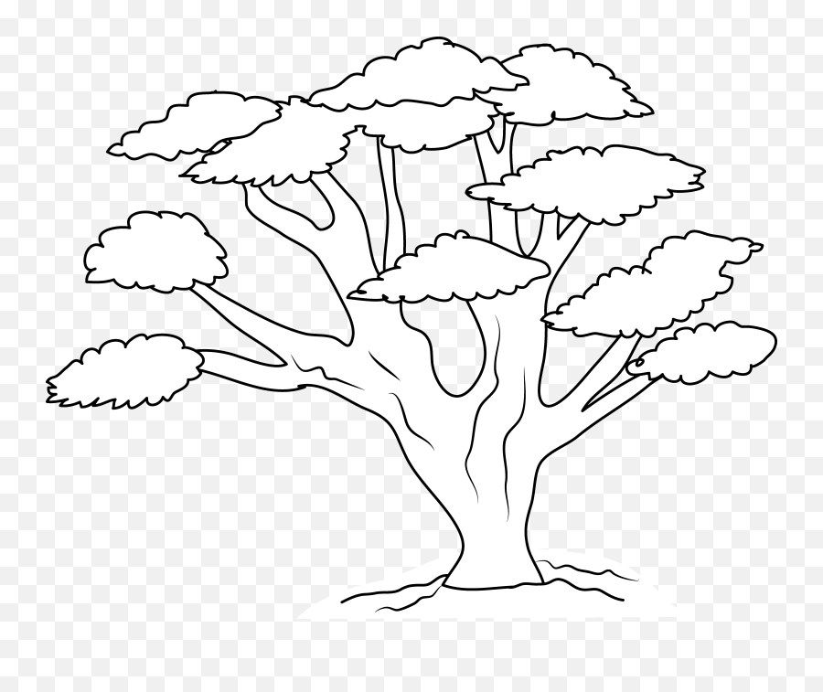 Oak Tree Coloring Page Free Clip Art - Tree Clipart Coloring Emoji,Coloring Clipart
