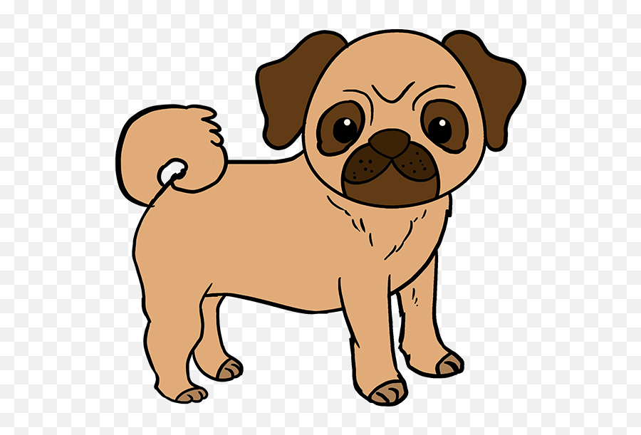 Cute Easy Drawings Of Pugs - Pugs Drawings Emoji,Pug Clipart