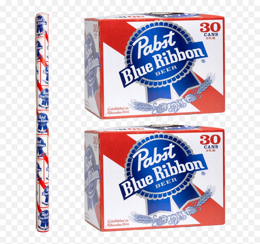 Pabst Blue Ribbon Wrapping Paper 2 - Pabst Blue Ribbon Emoji,Pabst Blue Ribbon Logo