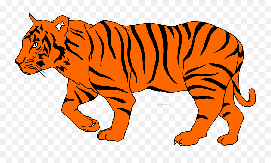 Bengal Tiger Clip Art - Transparent Background Tiger Clipart Png Emoji,Tiger Clipart
