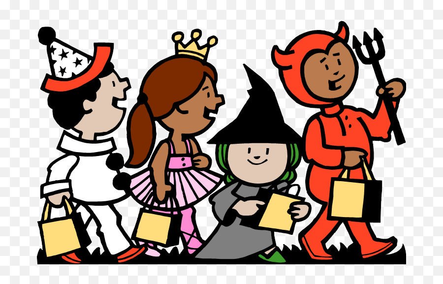 Library Of Halloween Parade Clip Art - Trick Or Treating Clipart Emoji,Parade Clipart