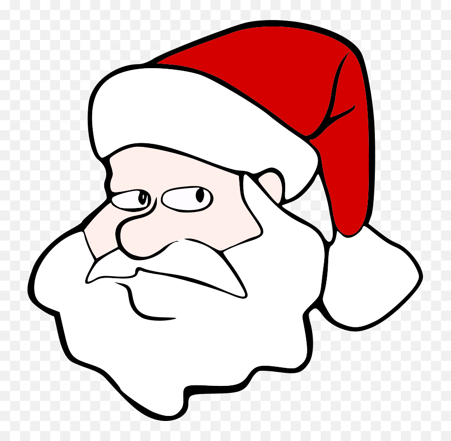 Santa Claus Vector Hat Png Silhouette - Father Christmas Images To Colour Emoji,Santa Face Clipart