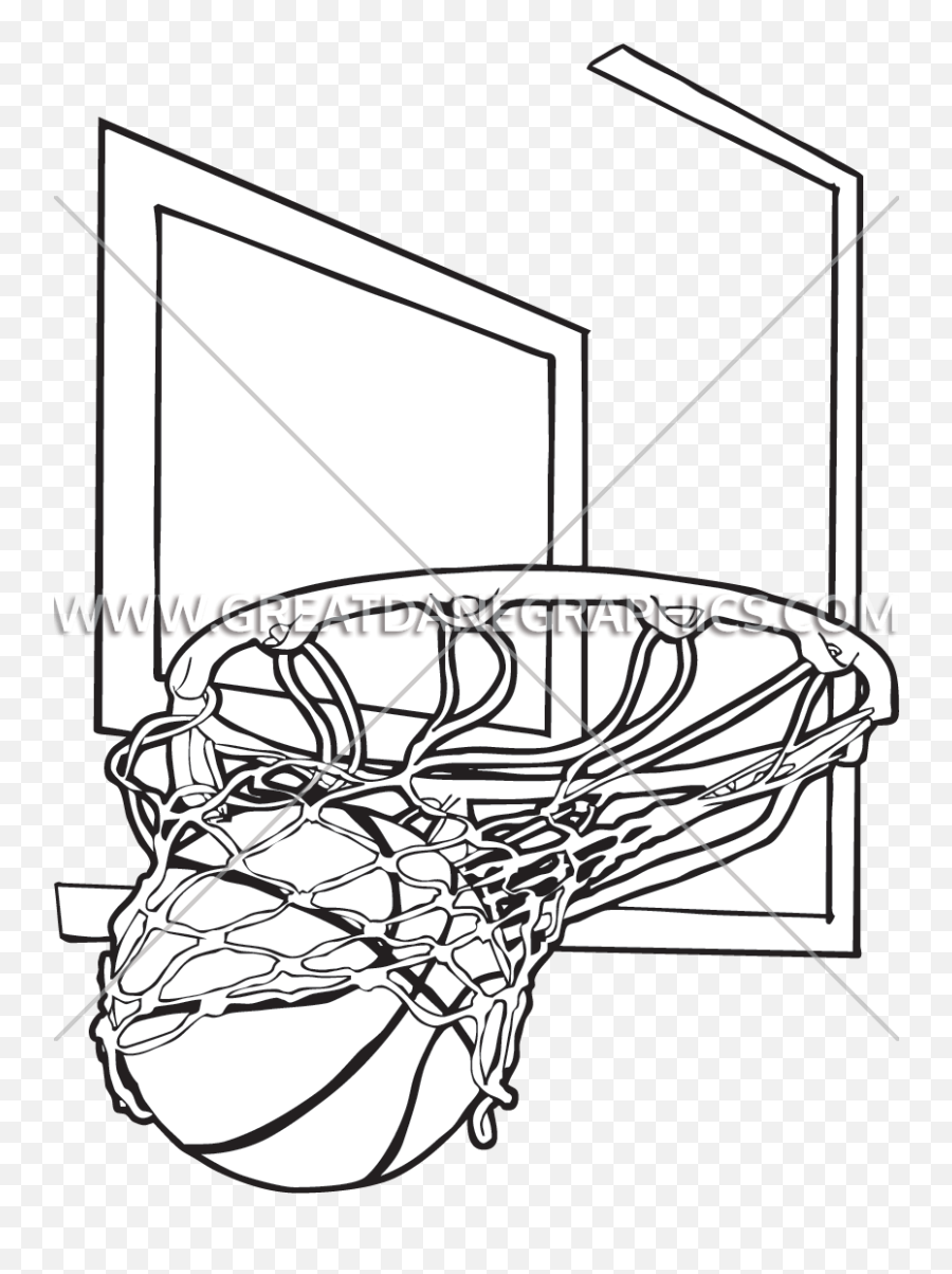 Basketball Hoop Drawing Clipart - Drawing Basketball In Net Emoji,Basketball Net Clipart