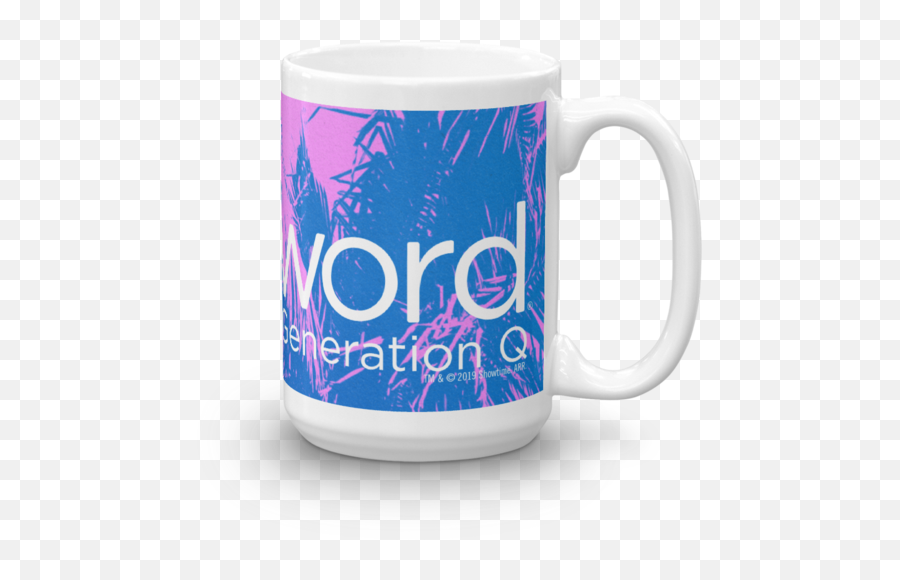 The L Word Generation Q Palm Tree Logo White Mug - Magic Mug Emoji,Palm Tree Logo