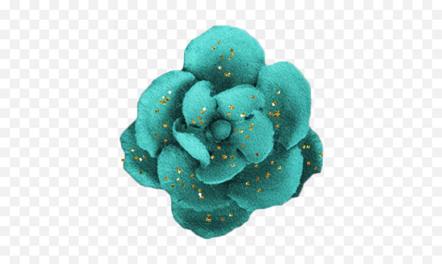 Enchanted - Teal Rose Graphic By Sheila Reid Emoji,Gold Flowers Png